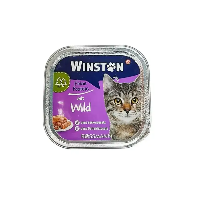 غذای کاسه ای گربه وینستون با طعم گوشت شکاری Winston Prey meat وزن 100 گرم