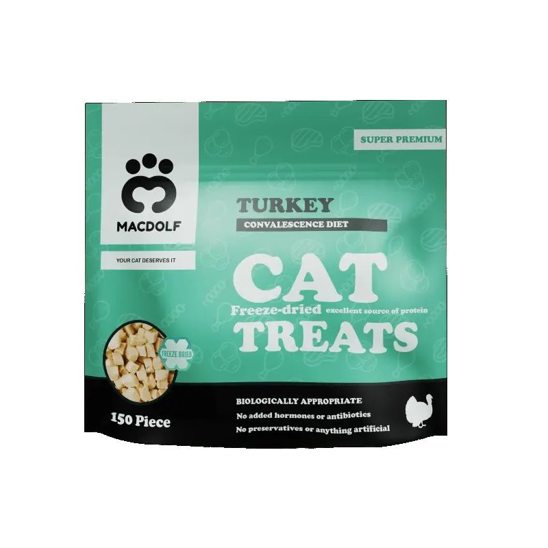 تشویقی گربه مکدولف مدل Macdolf Cat Freeze Dried طعم بوقلمون وزن 40 گرم