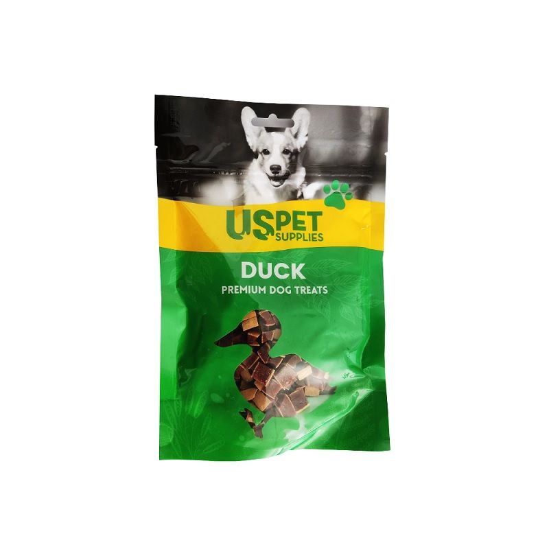 تشویقی سگ یو اس پت اردک و ماهی مدل مکعبی USPet Fish Duck Cube وزن 100 گرم