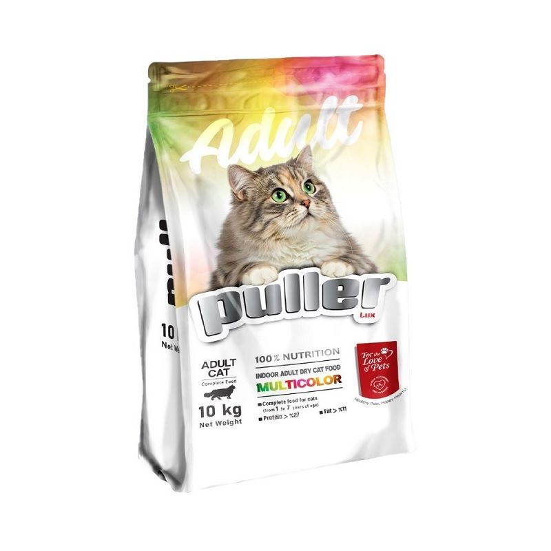 غذای خشک گربه بالغ مولتی کالر پولر Puller Adult Cat Multicolor وزن 10 گرم
