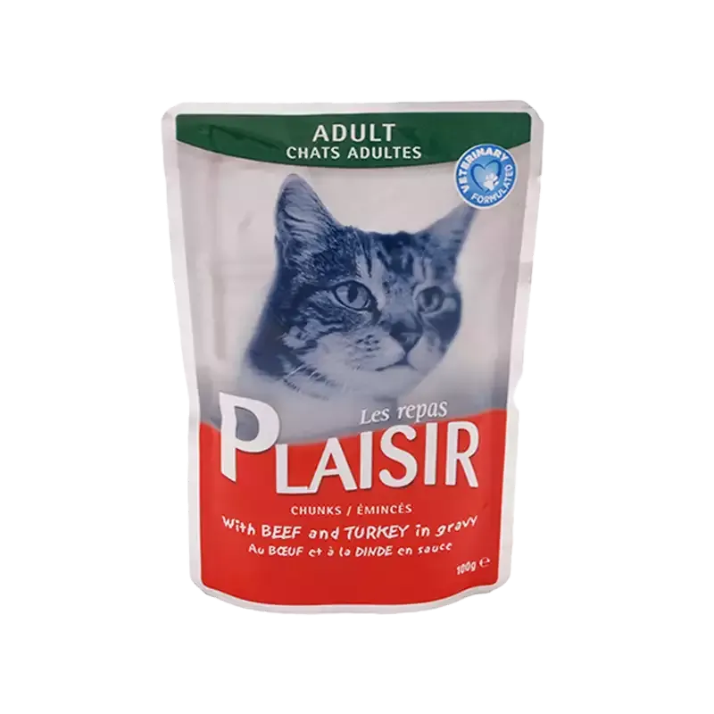 پوچ گربه پلایزر با طعم گوشت و بوقلمون Plaisir Beef & Turkey وزن 100 گرم