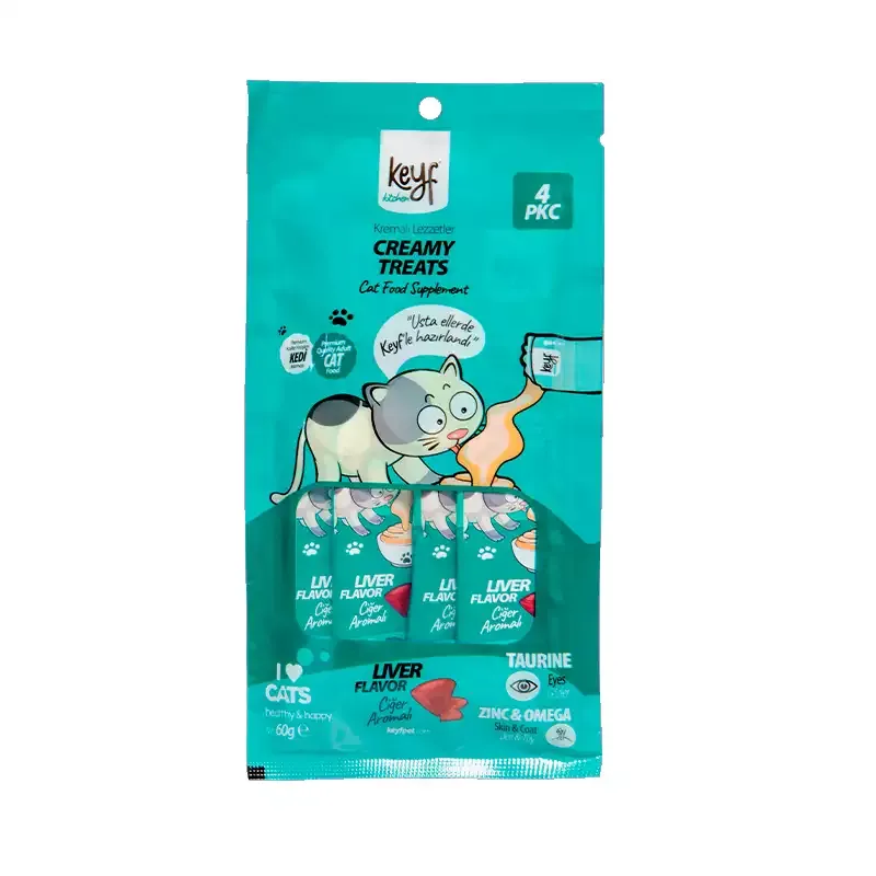 بستنی گربه کیف طعم جگر Keyf With Liver بسته 4 عددی