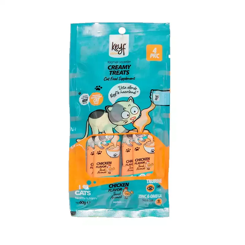 بستنی گربه کیف طعم مرغ Keyf With Chicken بسته 4 عددی