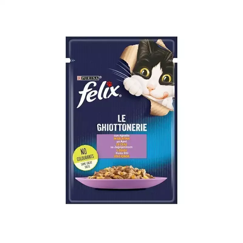 پوچ گربه فلیکس با طعم بره Felix Lamb وزن 85 گرم
