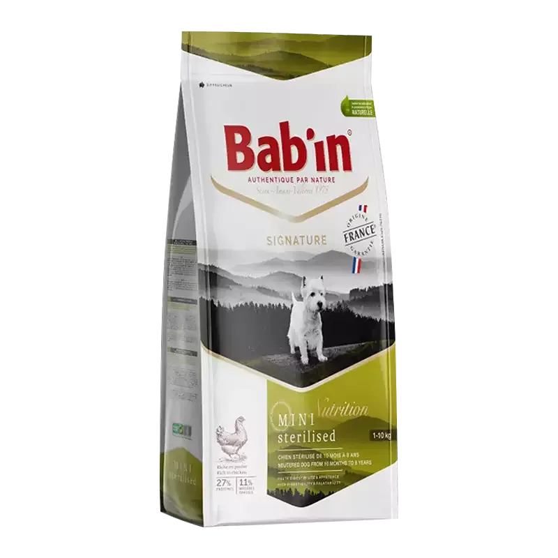 غذای خشک سگ بابین Babin Adult Mini Sterilised Chicken وزن 3 کیلوگرم