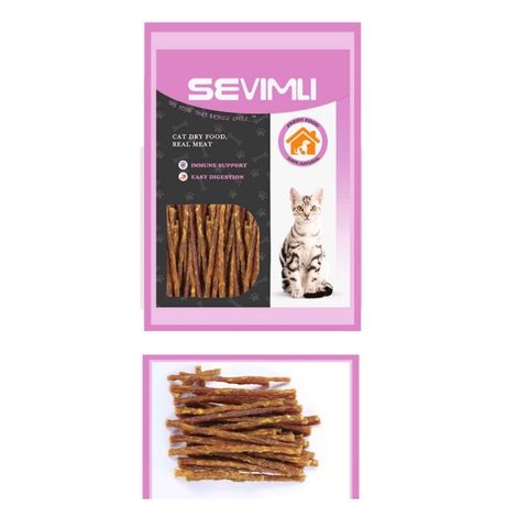 تشویقی گربه سویملی مدل اسنک مدادی نرم مرغ و موز وزن 100 گرم