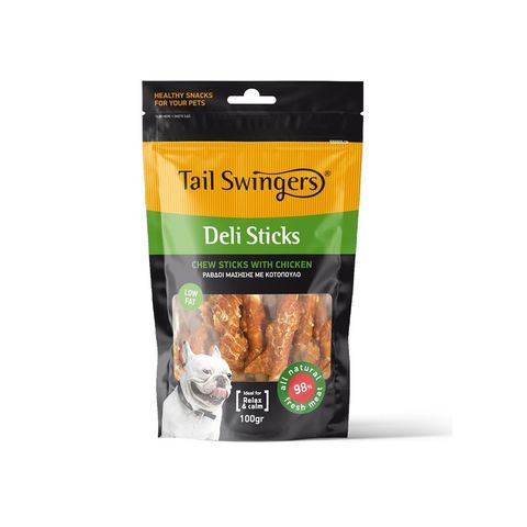 تشویقی سگ تیل سوینگر مدل میله فلورایدی دورپیچ مرغ Tail Swingers Chew Stick Chicken وزن 100 گرم