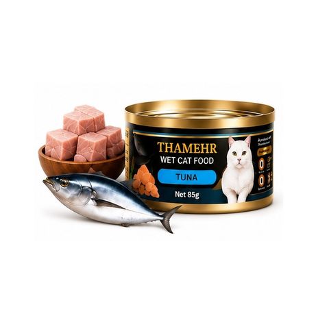 کنسرو نچرال گربه تایمهر THAIMEHR WET CAT FOOD طعم ماهی تن در سس گروی 85 گرم