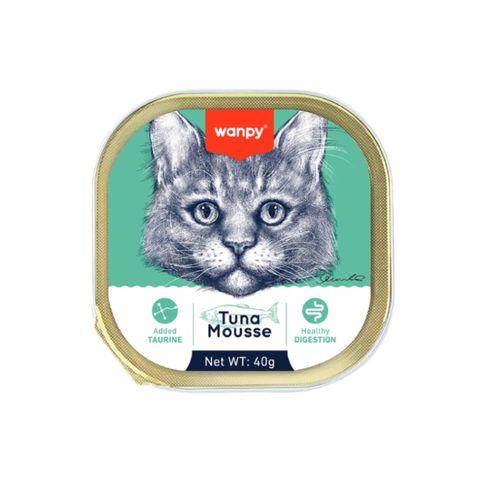 غذای کاسه ای گربه ونپی با طعم ماهی تن Wanppy Tuna Mousse وزن 40 گرم