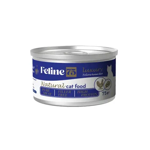 کنسرو گربه فیلاين نچرال Feline طعم مرغ و پنیر چدار وزن 75 گرم