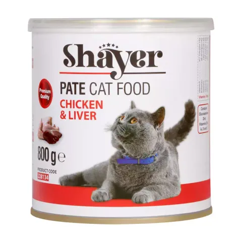 کنسرو غذای گربه شایر مدل Chicken & Liver وزن 800 گرم