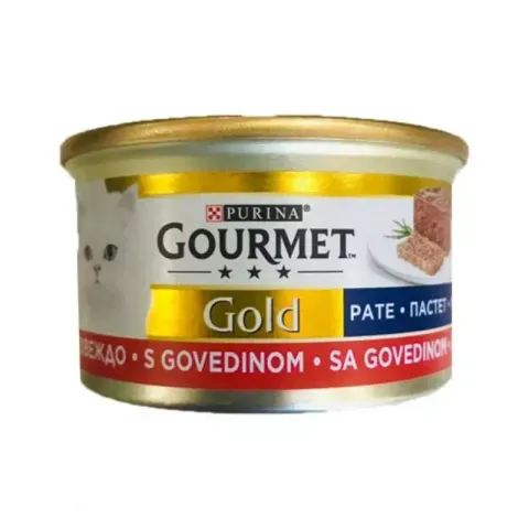 کنسرو غذای گربه گورمت با طعم گوشت گاو Gourmet Beef وزن 85  گرم