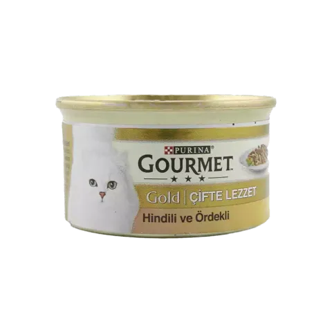 کنسرو غذای گربه با طعم بوقلمون و اردک گورمت Gourmet Gold Turkey & Duck وزن 85 گرم