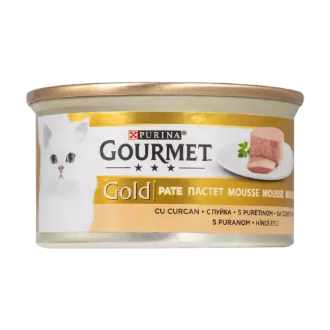 کنسرو غذای گربه گورمت مدل Gold Turkey طعم بوقلمون وزن 85 گرم