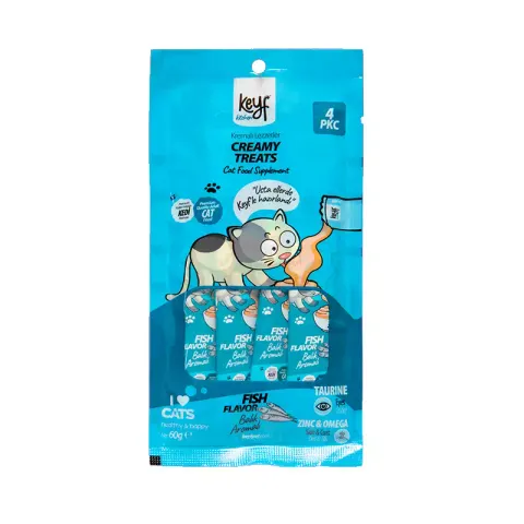 بستنی گربه کیف طعم ماهی Keyf With Fish بسته 4 عددی
