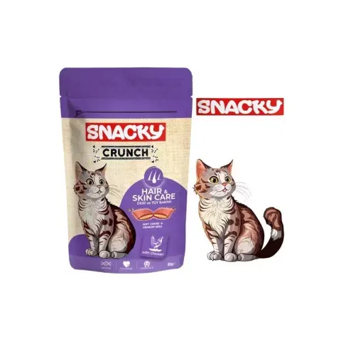 تشويقی گربه اسنکی مدل SNACKY HAIR & SKIN CARE وزن 60 گرم