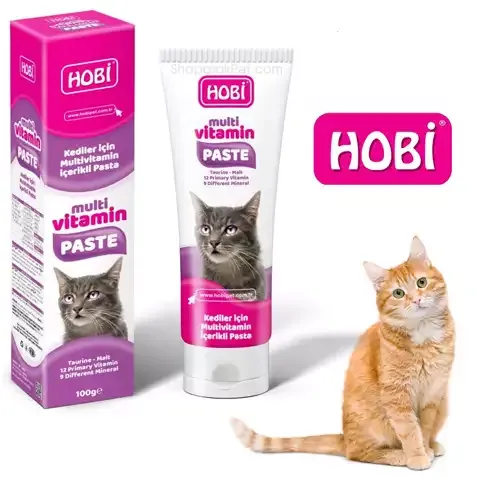 خمير مولتي ويتامين گربه های بالغ هوبي HOBI وزن 100 گرم