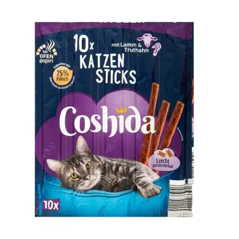 تشویقی مدادی گربه کوشیدا با طعم گوشت بره و بوقلمون Coshida Cat Stick Lamb & Turkey بسته 5 عددی
