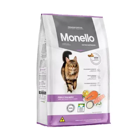 غذای خشک گربه عقیم شده مونلو با طعم بوقلمون و ماهی سالمون Monello Sterilised Turkey & salmon وزن 1 کیلوگرم