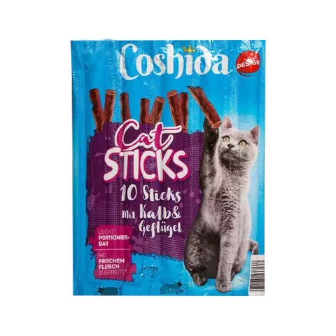 تشویقی مدادی گربه کوشیدا با طعم گوشت گوساله و مرغ Cooshida Cat Stick Beef & Poultry بسته 5 عددی