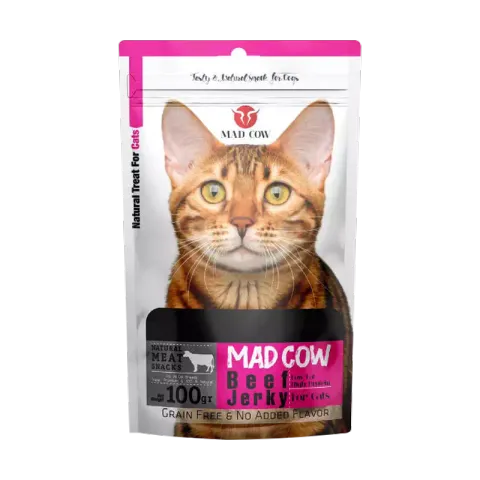 تشویقی گربه مدکاو با طعم گوشت MadCow Treat Beef وزن 100 گرم