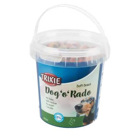 تشویقی سگ تریکسی مدل Dog o Rado با طعم گوشت پرندگان وزن 500 گرم