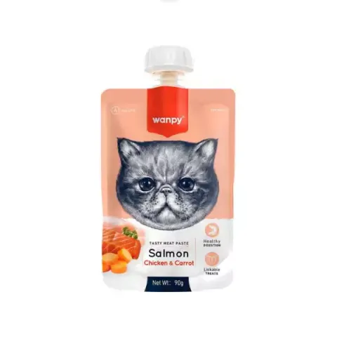 پودینگ گربه ونپی با طعم ماهی سالمون Wanpy Soup Salmon وزن 90 گرم