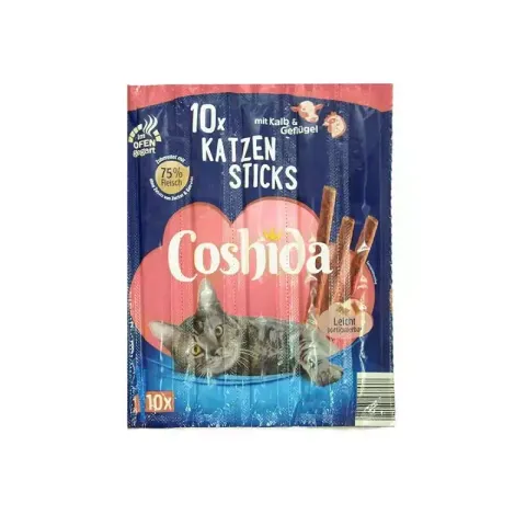 تشویقی مدادی گربه کوشیدا با طعم گوشت گوساله و مرغ Cooshida Cat Stick Beef & Poultry بسته 5 عددی