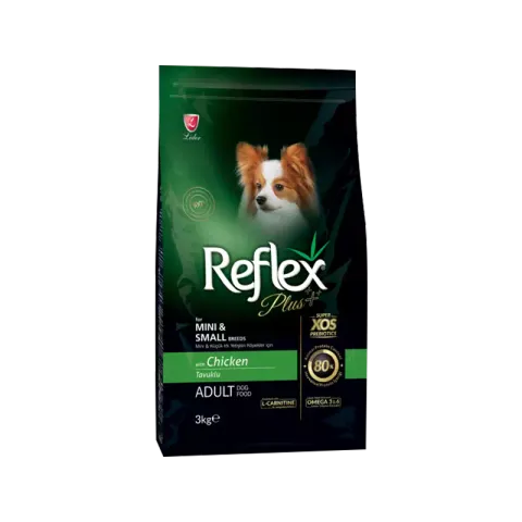 غذای خشک سگ بالغ نژاد کوچک رفلکس پلاس Reflex Plus Adult Mini & Small Chicken وزن 3 کیلوگرم