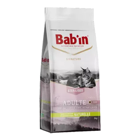 غذای خشک گربه بابین عقیم شده Babin Sterilised Adult Salmon وزن 2 کیلوگرم