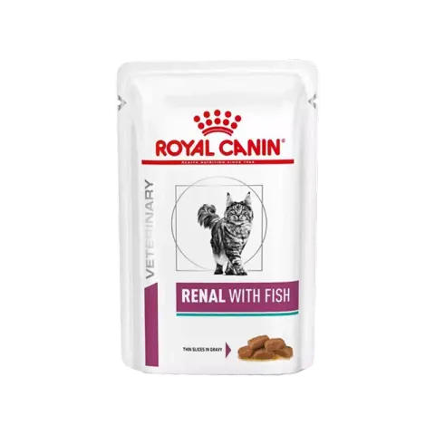 پوچ گربه رویال کنین با طعم ماهی Royal Canin Renal Fish وزن 85 گرم